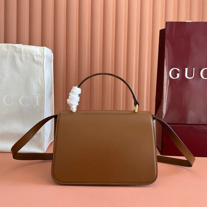 Gucci 2026 Siena Bag 25.5cm Black Gold Leather 277145