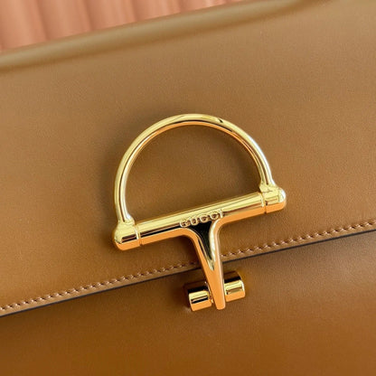 Gucci 2026 Siena Bag 25.5cm Black Gold Leather 277145