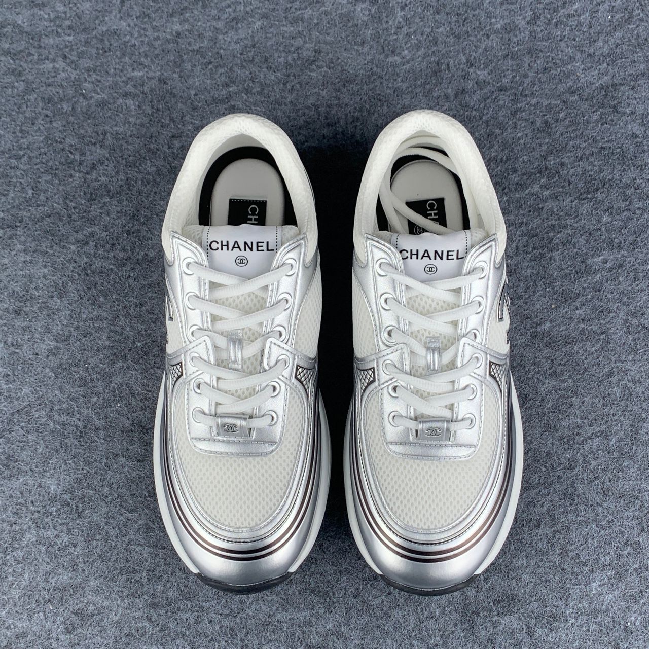 Chanel CC Logo Sneaker 'Grey Silver' (B-Grade)