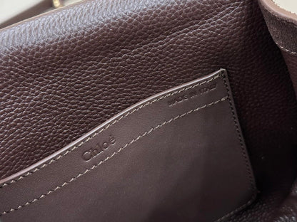 Chloe Marcie Saddle Bag Brown- Red Suede 281239