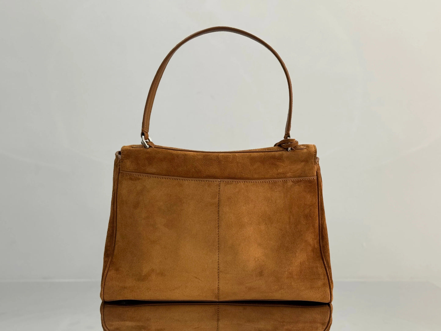 Balenciaga Medium Bag 35 Camel Brown Suede Sliver Hardware