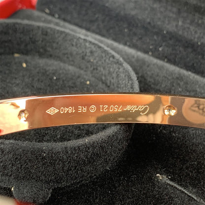 Rose Gold Love Bracelet with Half Diamond Design