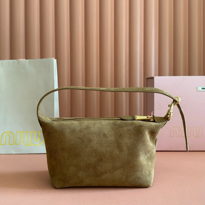 Miu 5NE841 Pouch Camel Suede 280987