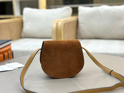 Chloe Small Marcie Saddle Bag Camel Suede 281242