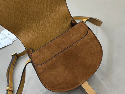 Chloe Small Marcie Saddle Bag Camel Suede 281242