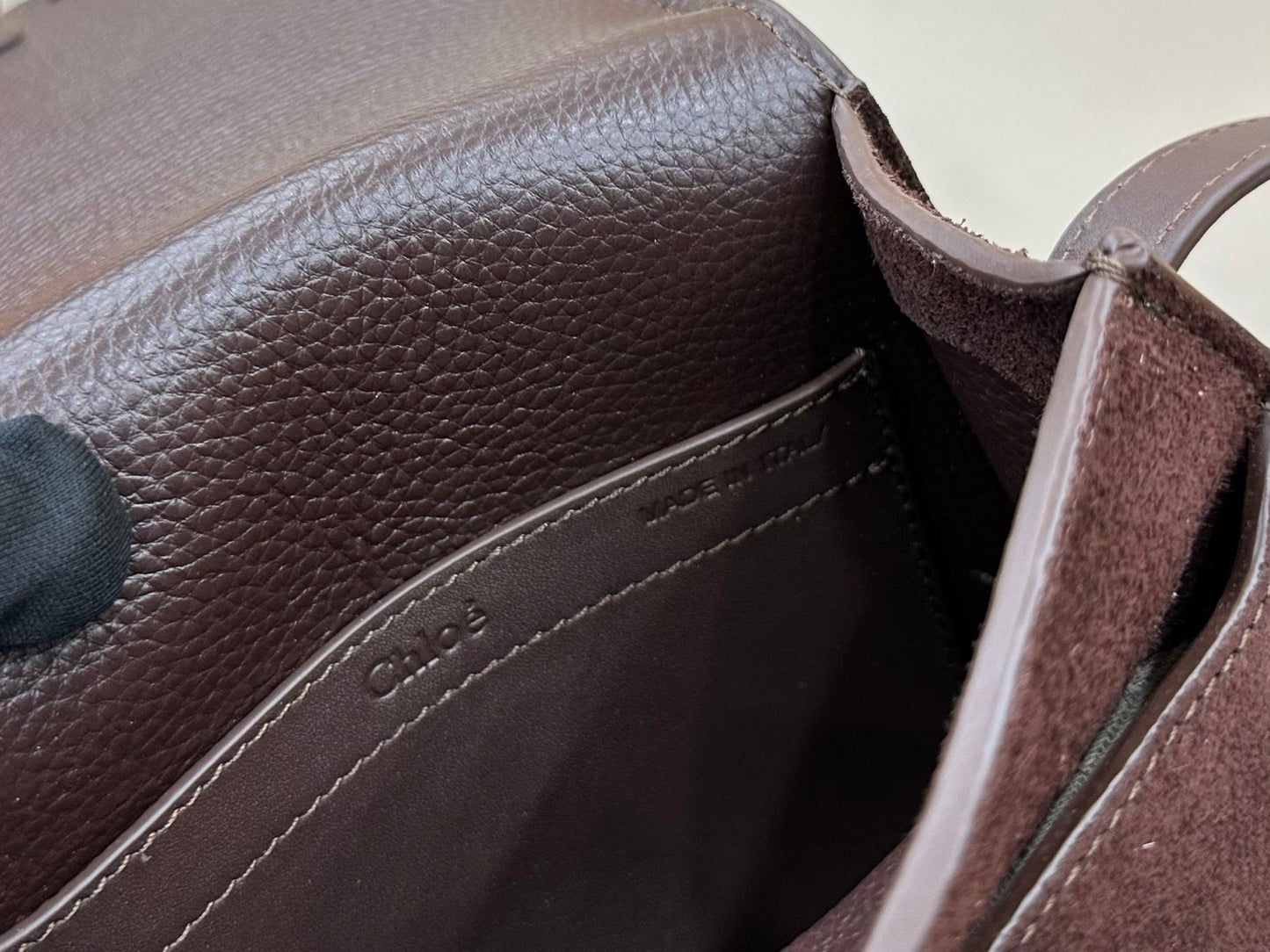 Chloe Small Marcie Saddle Bag Brown - Red Suede 281236