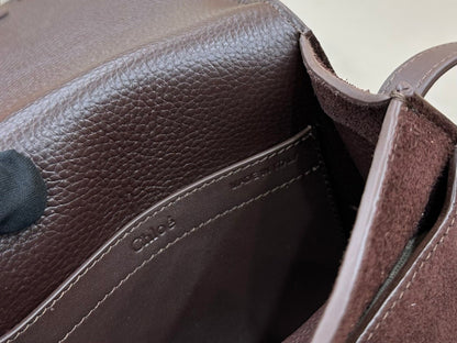 Chloe Small Marcie Saddle Bag Brown - Red Suede 281236