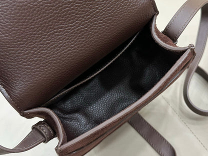 Chloe Small Marcie Saddle Bag Brown - Red Suede 281236