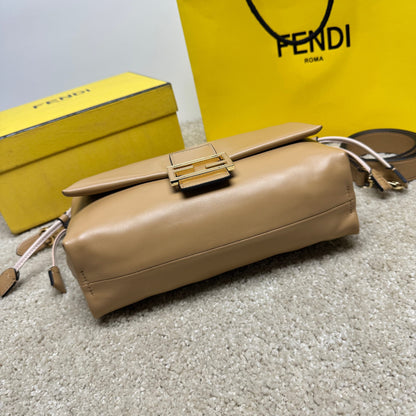 Mamma Baguette Medium Bag 26.5cm Light Brown Lambskin Gold Hardware