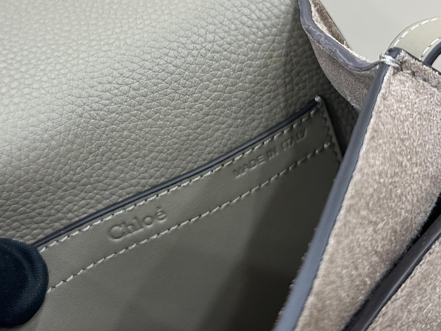 Chloe Small Marcie Saddle Bag Grey Suede 281224