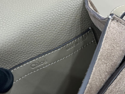 Chloe Small Marcie Saddle Bag Grey Suede 281224