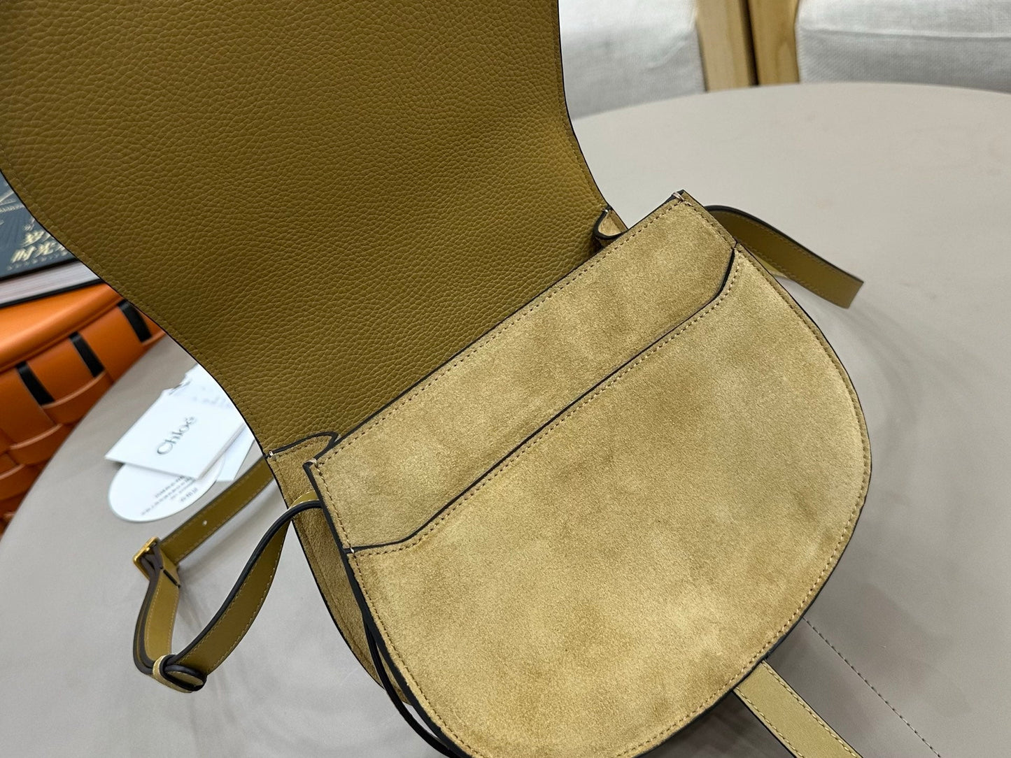 Chloe Marcie Saddle Bag Khahi Suede 281221