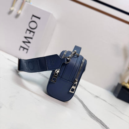 Loewe Mini Crossbody Camera Bag Navy Blue Calfskin