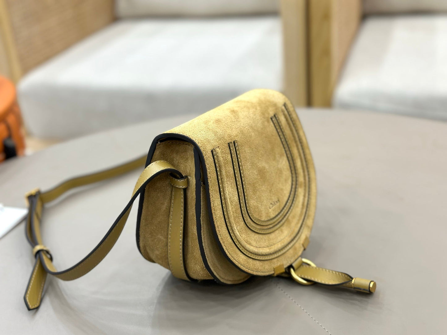 Chloe Small Marcie Saddle Bag Khahi Suede 281219