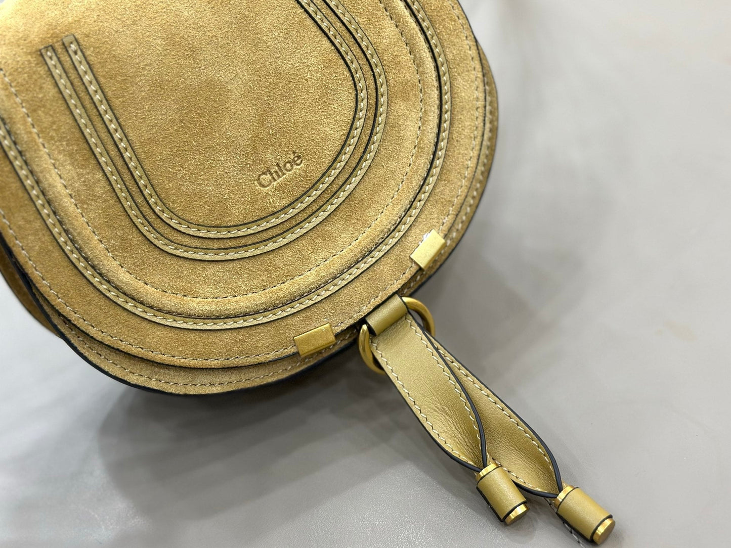 Chloe Small Marcie Saddle Bag Khahi Suede 281219
