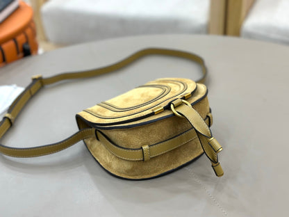 Chloe Small Marcie Saddle Bag Khahi Suede 281219