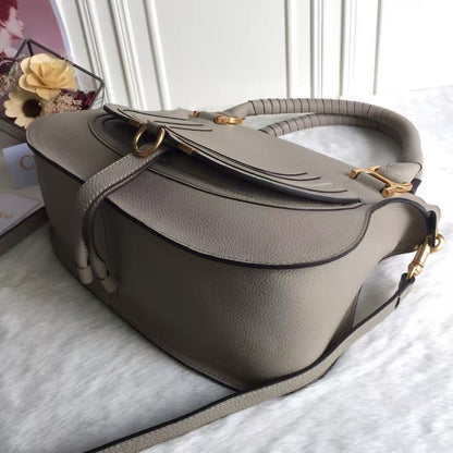 Chloe Marcie Bag Taupe Grained Leather