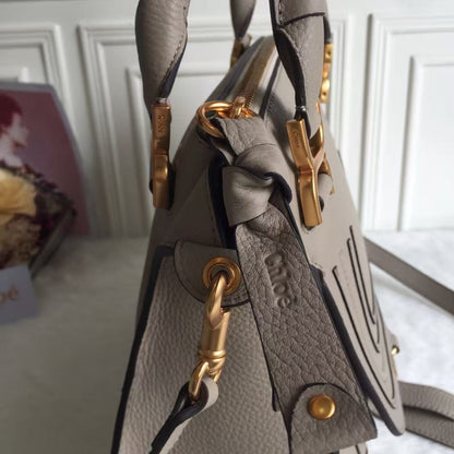 Chloe Marcie Bag Taupe Grained Leather