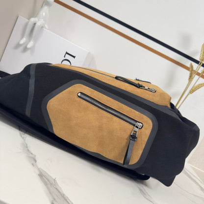 Loewe Flex Backpack Black Brown Suede Mesh