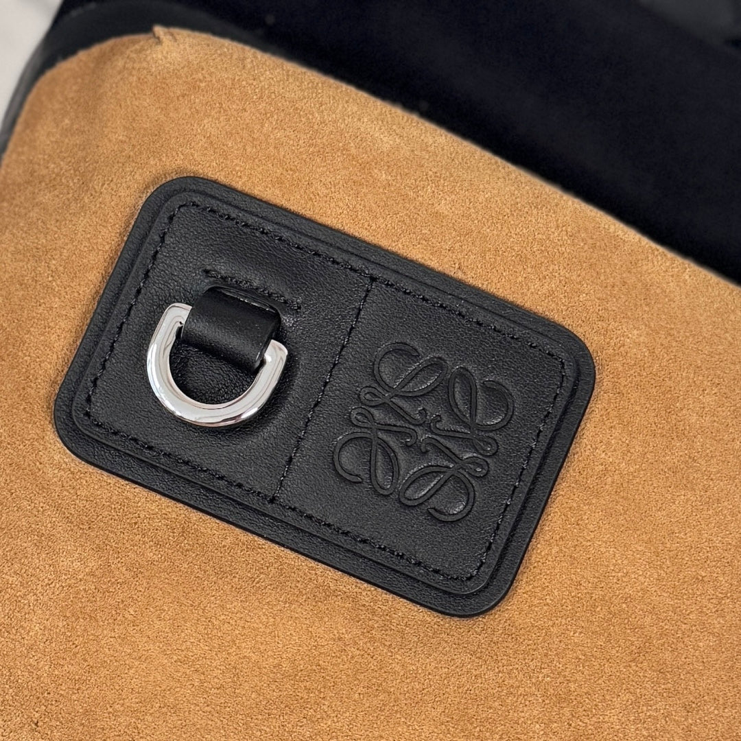 Loewe Flex Backpack Black Brown Suede Mesh