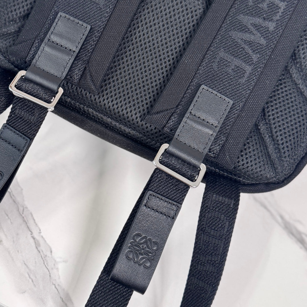 Loewe Flex Backpack Black Brown Suede Mesh