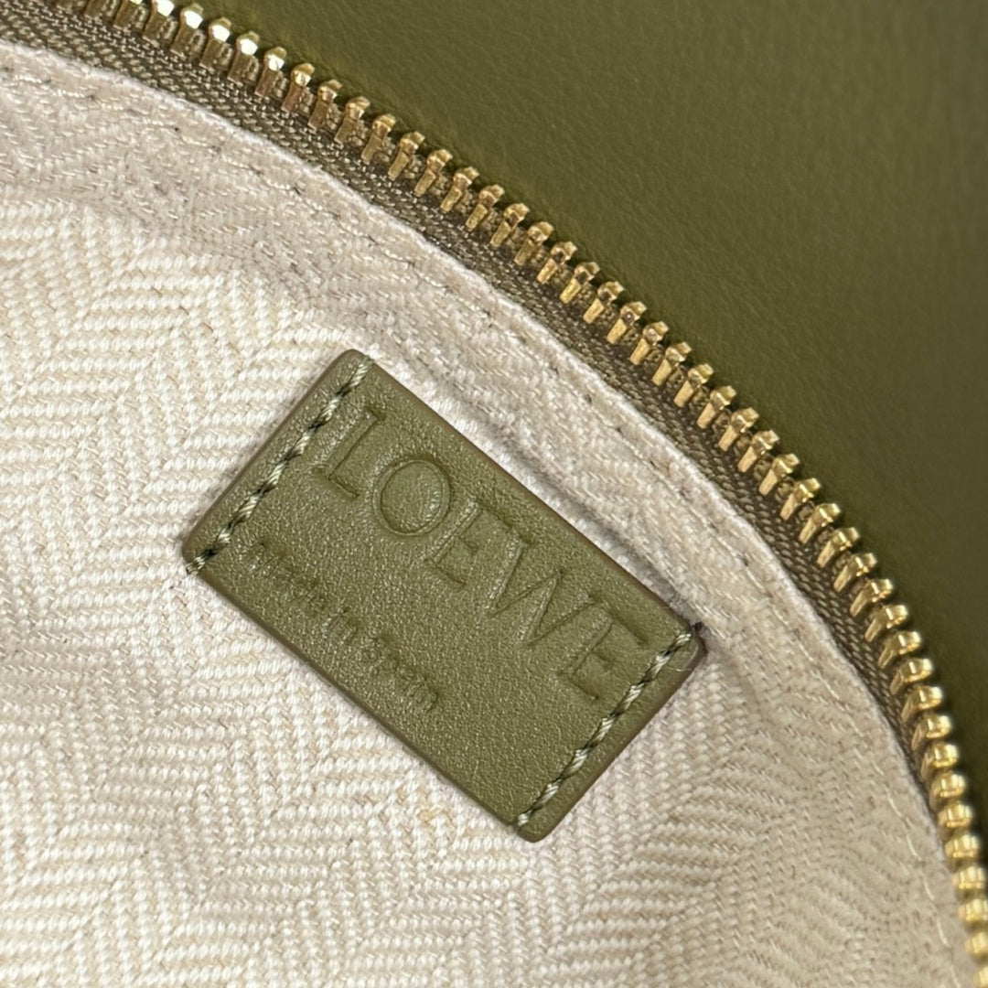 Small Puzzle Bag Olive Green Calfskin Brown Suede
