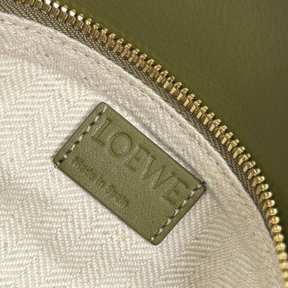 Small Puzzle Bag Olive Green Calfskin Brown Suede