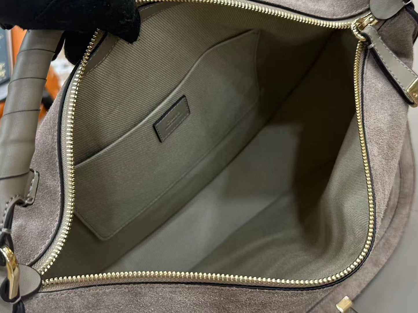 Chloe 26s Marcie Suede Shoulder Bag Grey Suede