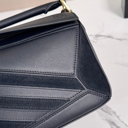 Small Puzzle Bag Black Calfskin Suede