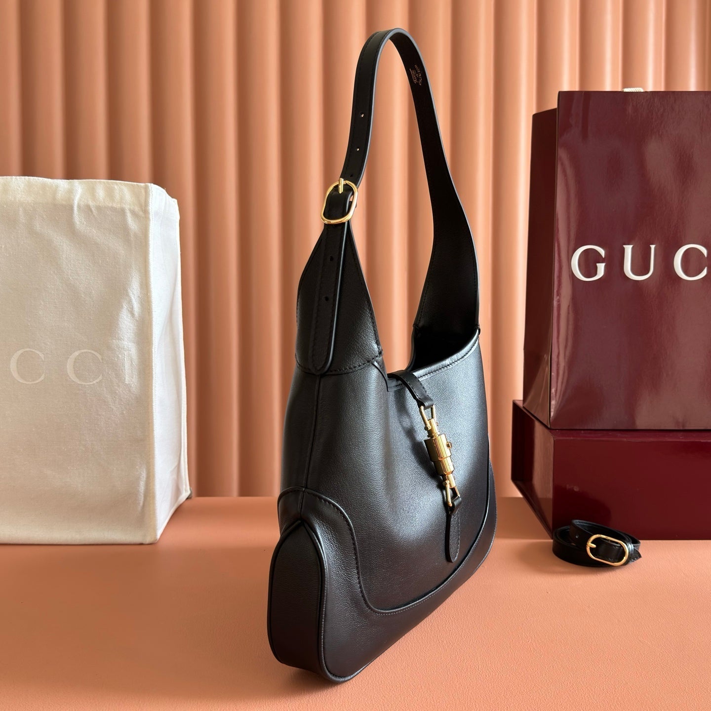 GG Jackie 1961 Shoulder Bag Black Lambskin 285156