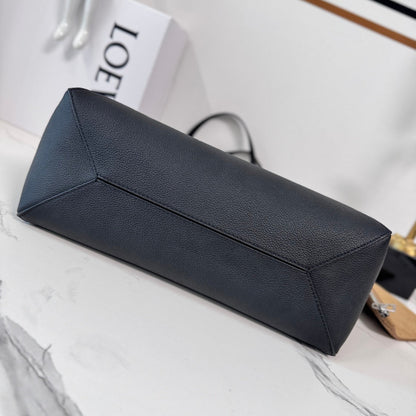 Loewe Medium-Sized Puzzle Fold Handbag Black Soft Grain Cowhide