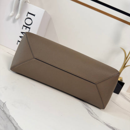 Loewe Medium-Sized Puzzle Fold Handbag Taupe Soft Grain Cowhide
