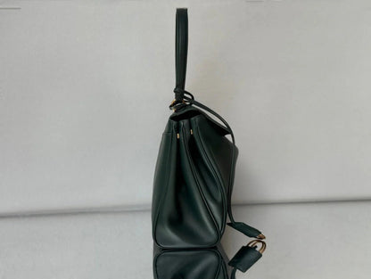 Balenciaga Medium Bag 35 Dark Green Calfskin Gold Hardware