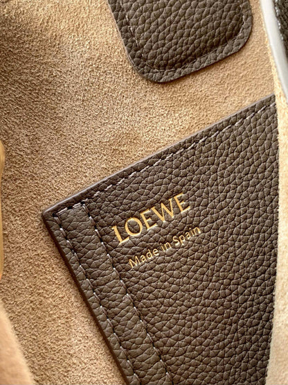 Loewe Mini Pebble Bucket Bag Taupe Grained Calfskin