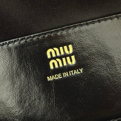 Miu Caprice Clutch  Black Leather 280753
