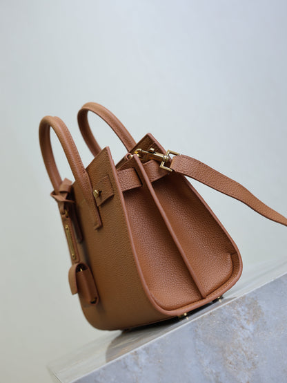 YSL Sac De Jour Nano 22cm Brown Grain Cowhide GHW