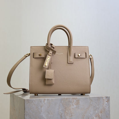 YSL Sac De Jour Nano 22cm Beige Grain Cowhide GHW