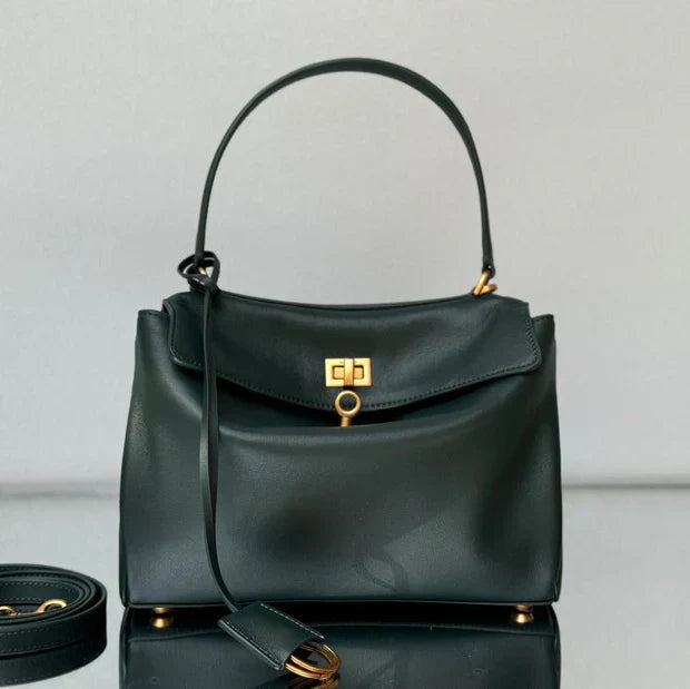 Balenciaga Small Bag 29 Dark Green Calfskin Gold Hardware