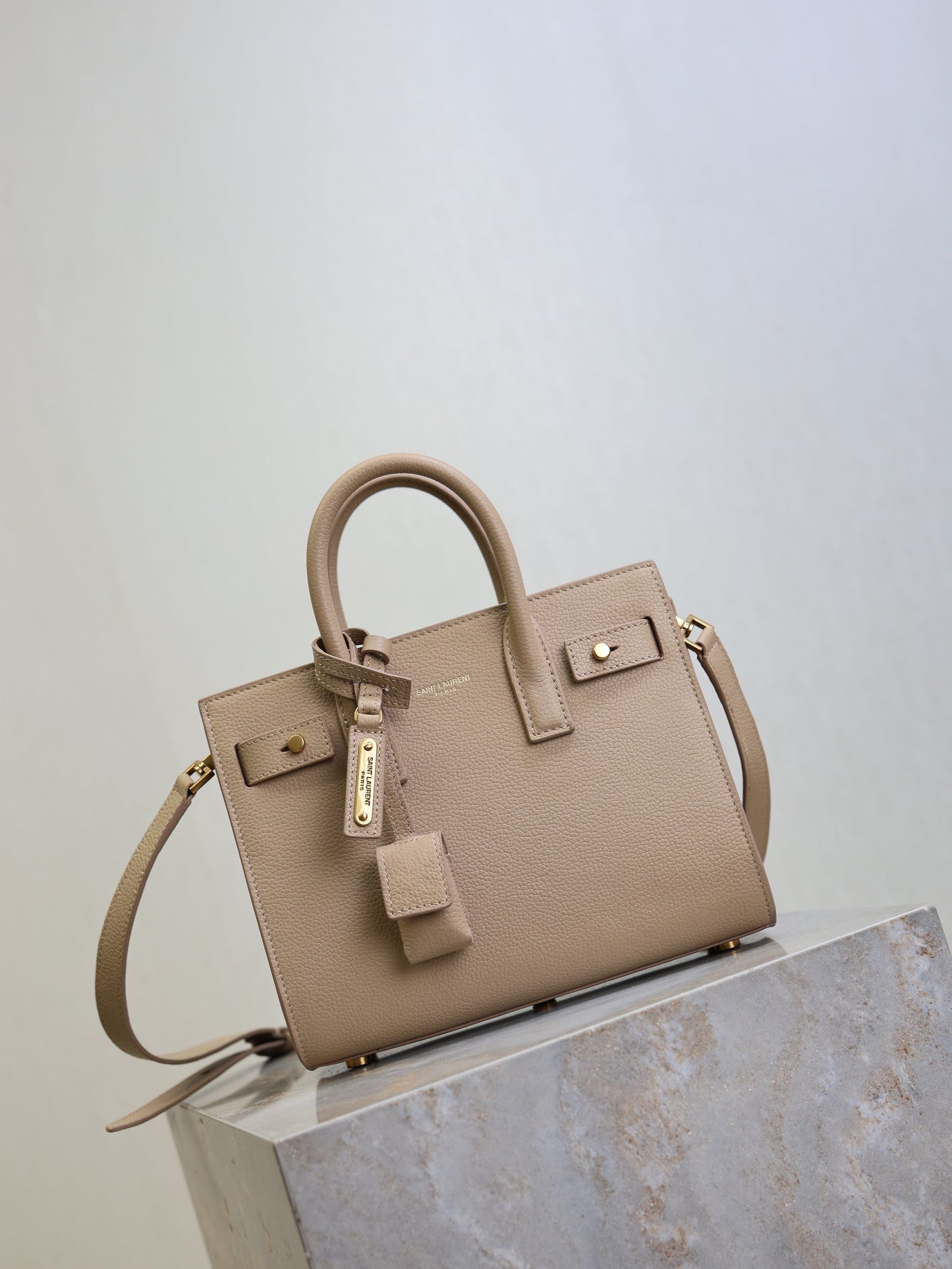 YSL Sac De Jour Nano 22cm Beige Grain Cowhide GHW
