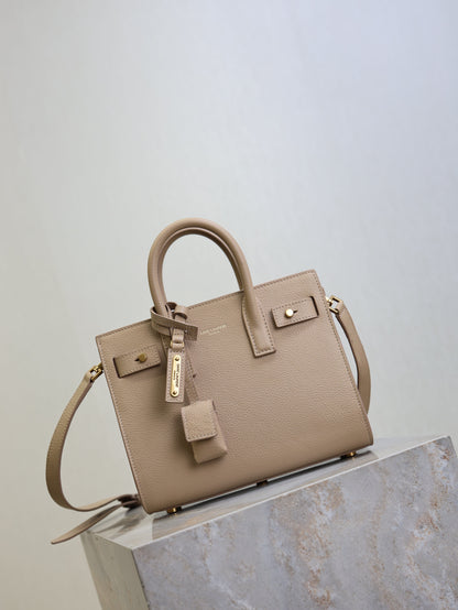 YSL Sac De Jour Nano 22cm Beige Grain Cowhide GHW