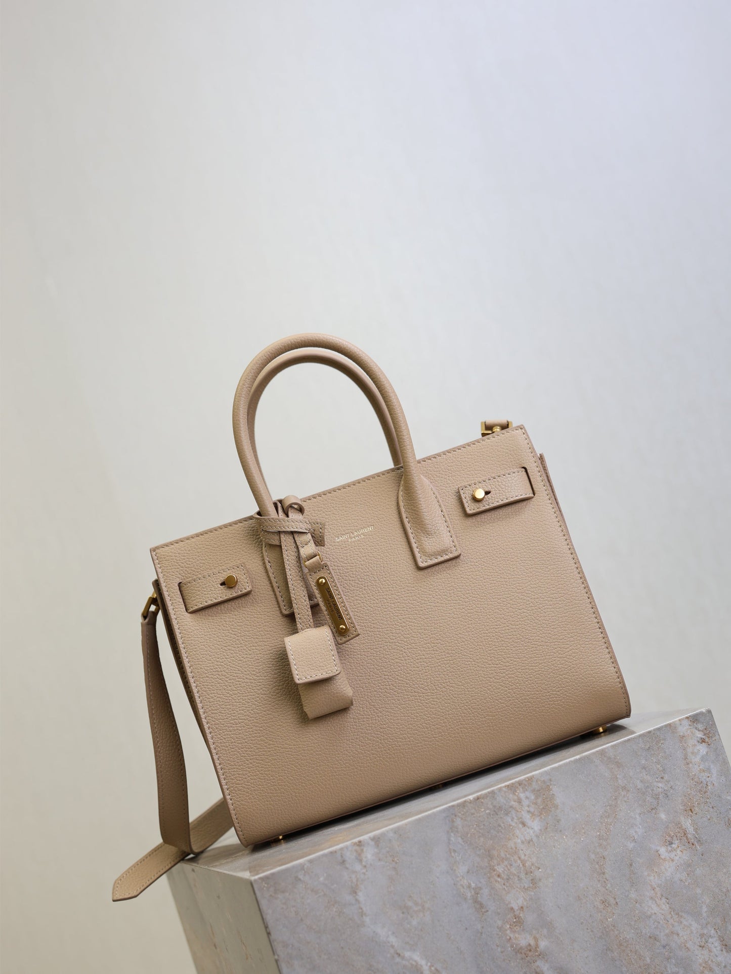YSL Sac De Jour Nano 26cm Beige  Grain Cowhide GHW