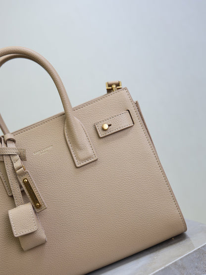 YSL Sac De Jour Nano 26cm Beige  Grain Cowhide GHW