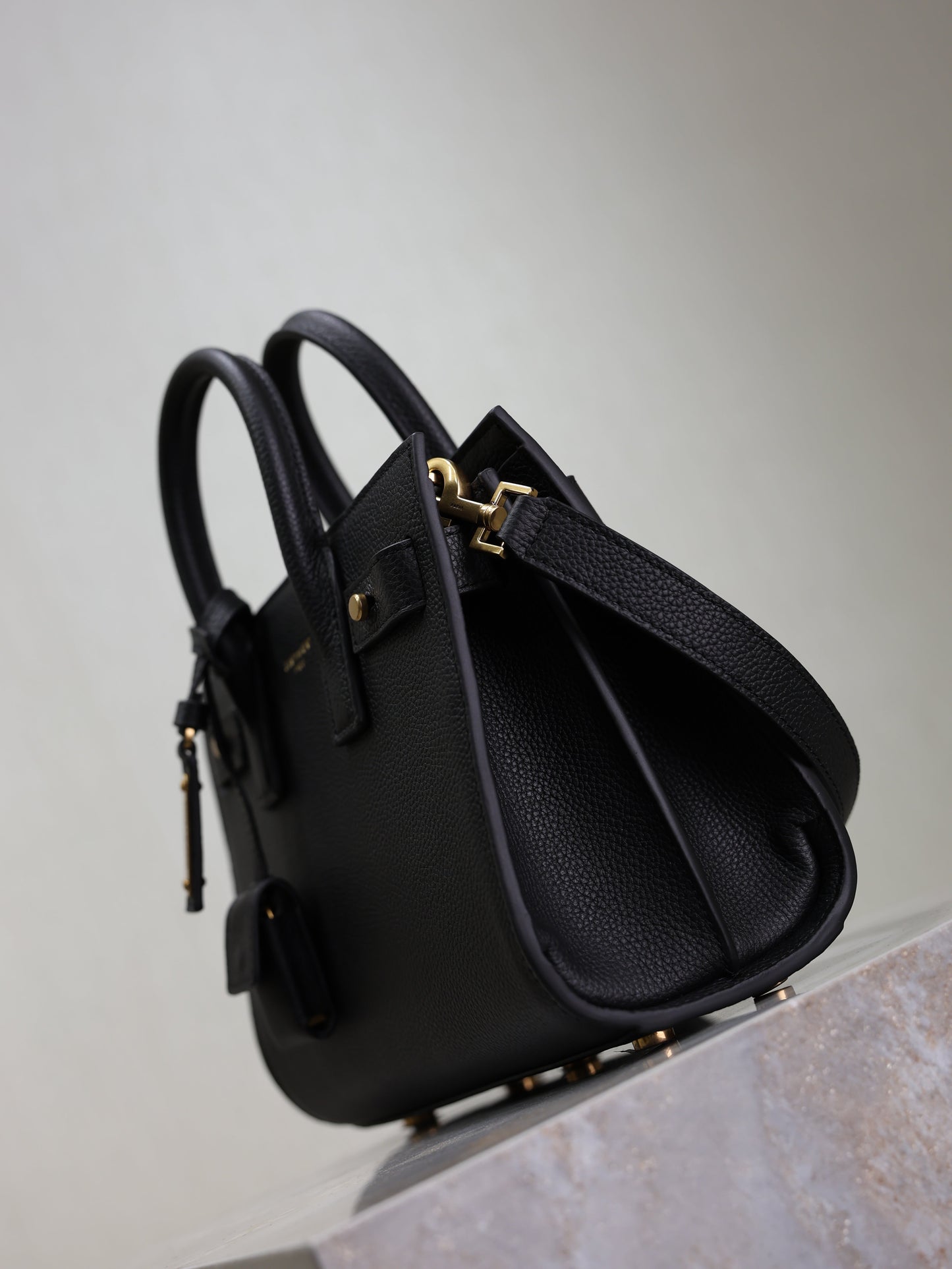YSL Sac De Jour Nano 22cm Black Grain Cowhide GHW