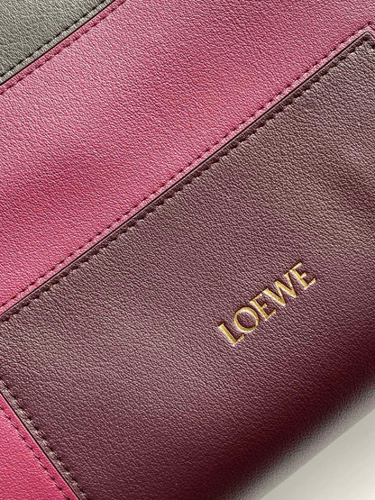 Loewe Medium  Flamenco Clutch Black Taupe Pink Nappa Calfskin