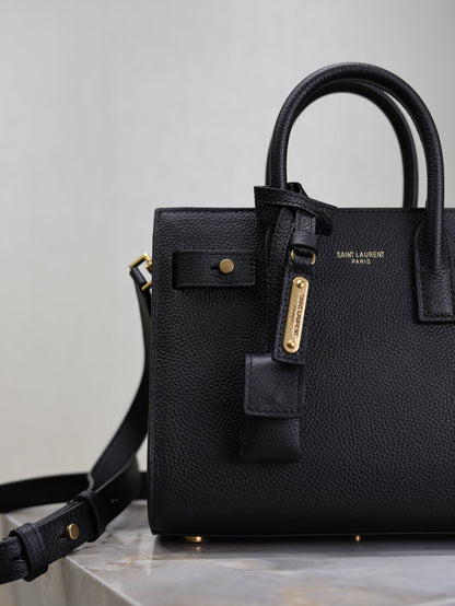 YSL Sac De Jour Nano 22cm Black Grain Cowhide GHW