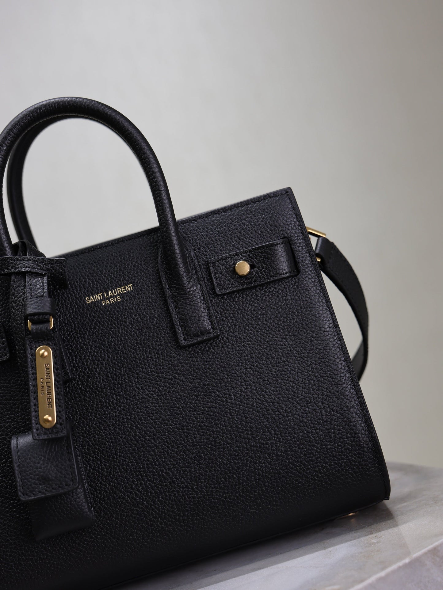 YSL Sac De Jour Nano 22cm Black Grain Cowhide GHW