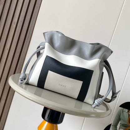 Loewe Medium  Flamenco Clutch Grey White Black Nappa Calfskin