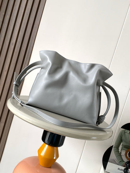 Loewe Medium  Flamenco Clutch Grey White Black Nappa Calfskin