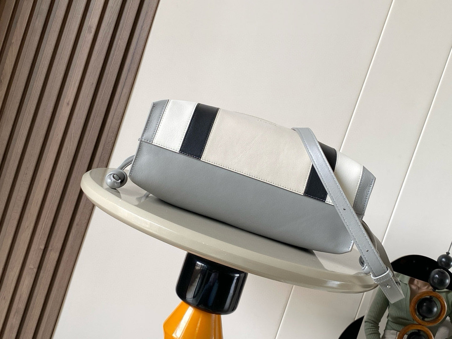 Loewe Medium  Flamenco Clutch Grey White Black Nappa Calfskin