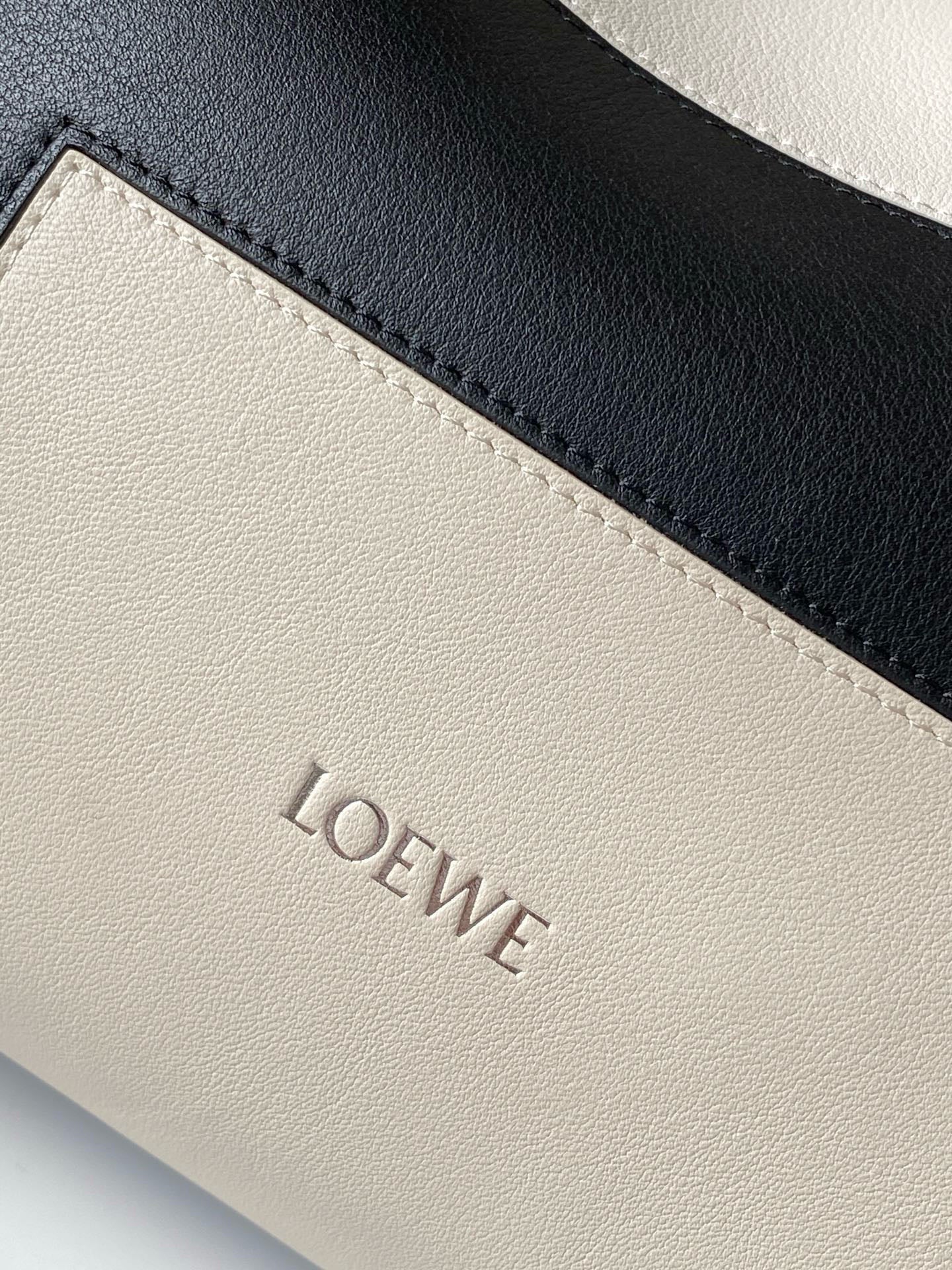 Loewe Medium  Flamenco Clutch Grey White Black Nappa Calfskin